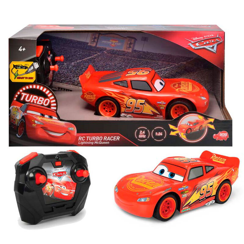 Coche radio control Rayo McQueen Cars Disney Pixar 1:24 Frikytopia