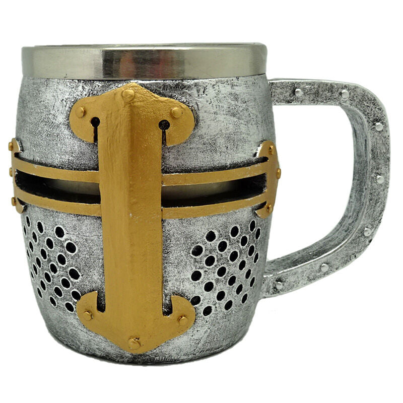 Jarra Caballero Medieval Casco de Plata y Oro Frikytopia