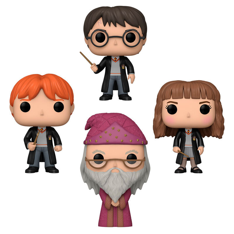 Funko pop harry potter pack 4 figuras harry hermione dumbledore ron