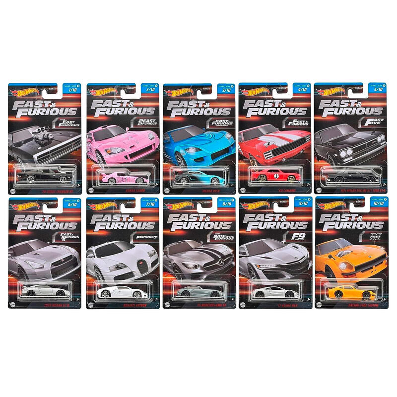 Fast & Furious Hot Wheels Silver Series Vehículos Die-Cast 1/64 979M Tokyo Drift Surtido  (24)