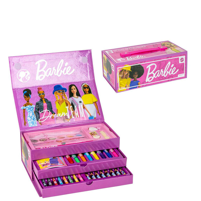 Maletin papeleria coloreable Barbie Frikytopia
