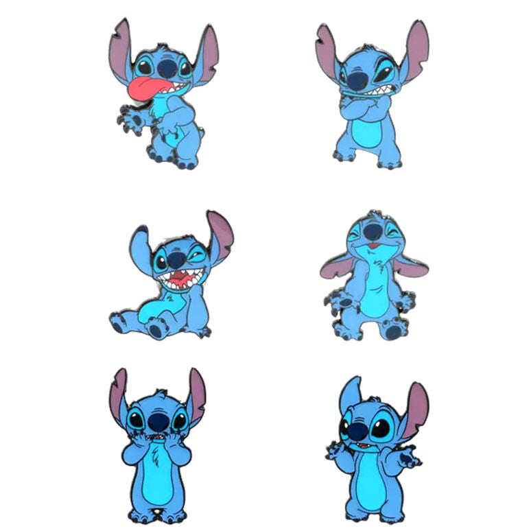 Disney Loungefly Chapas esmaltadas Stitch Funny Faces Expositor (12)
