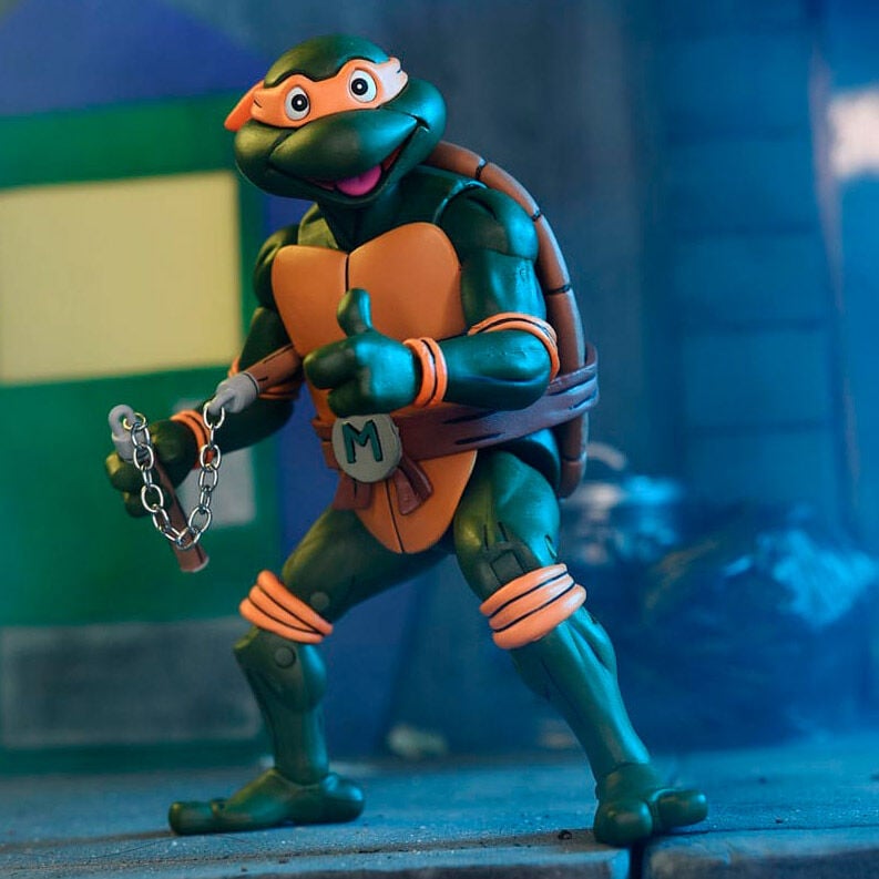 Figura Ultimate Michelangelo VHS Cartoon Tortugas Ninja 18 cm