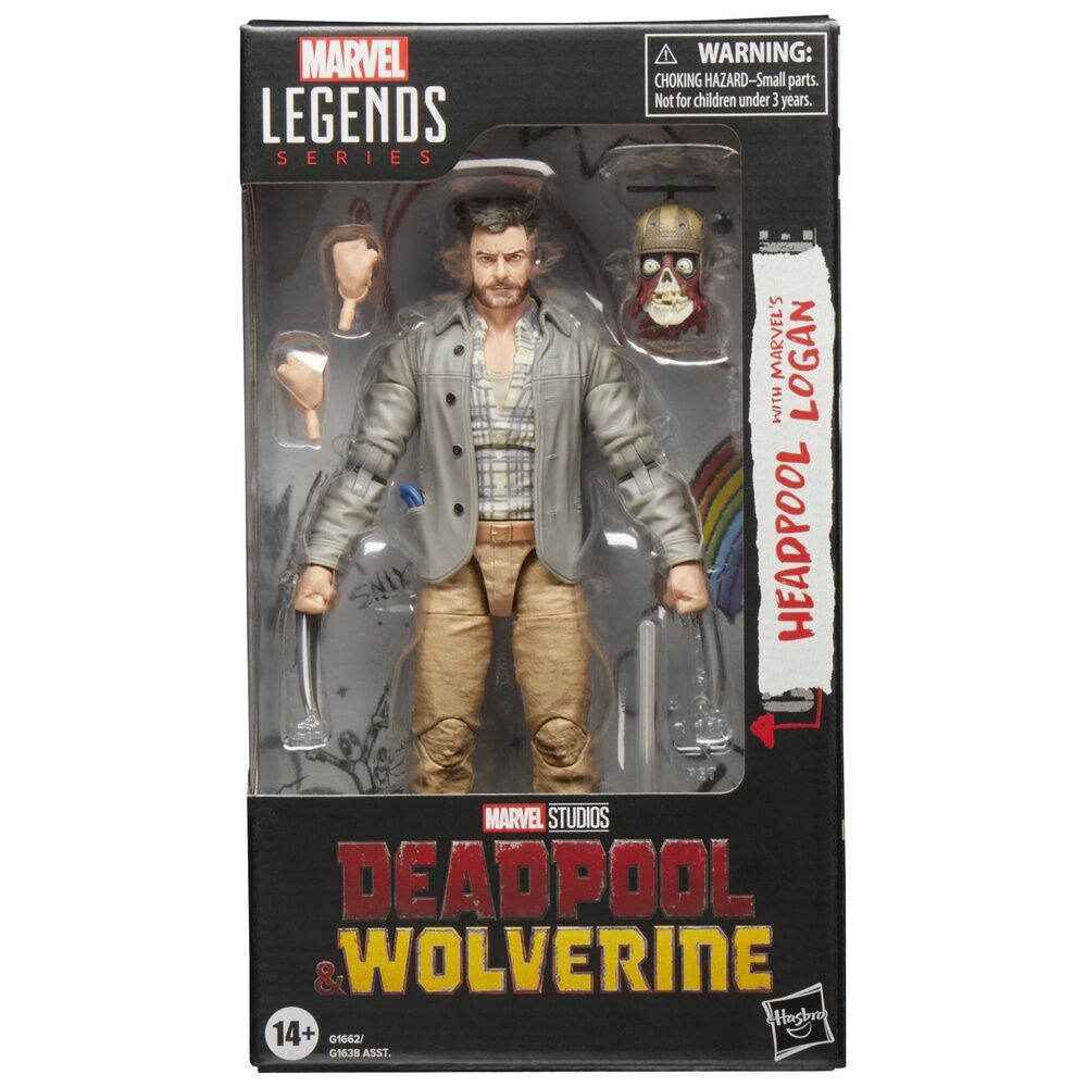 Figura Headpool with Marvels Logan Deadpool and Wolverine Marvel Legends