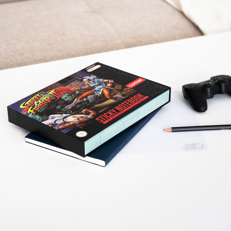 Street Fighter Cuaderno Premium con notas adhesivas y funda A5