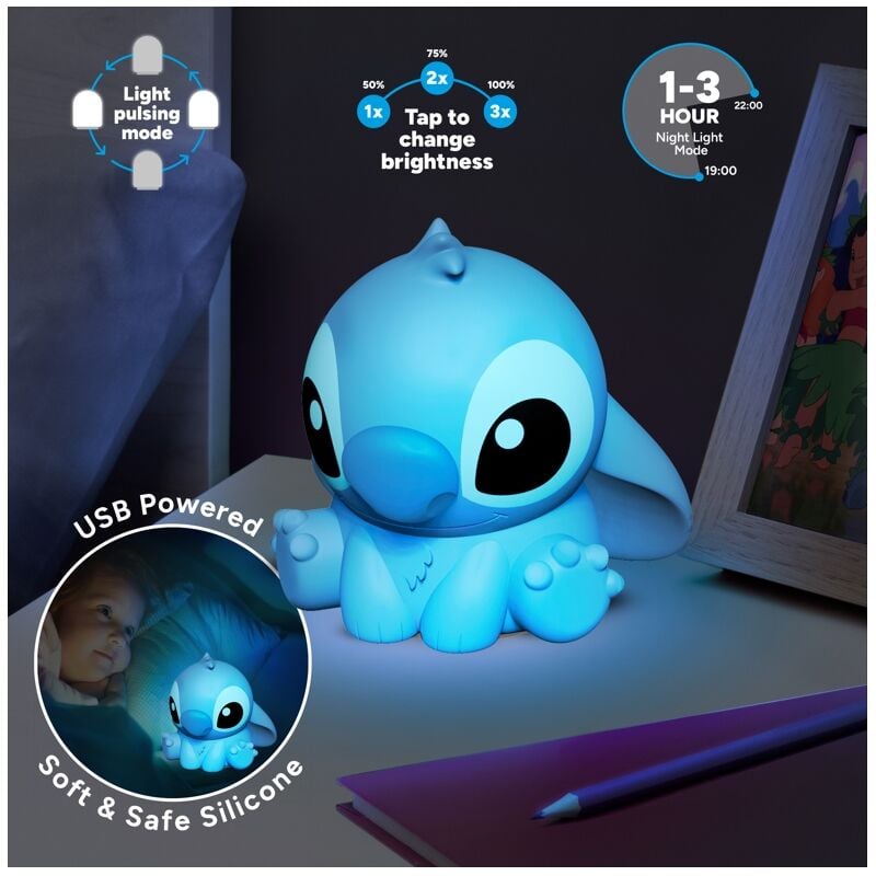 Lampara de silicona 3d paladone disney stitch