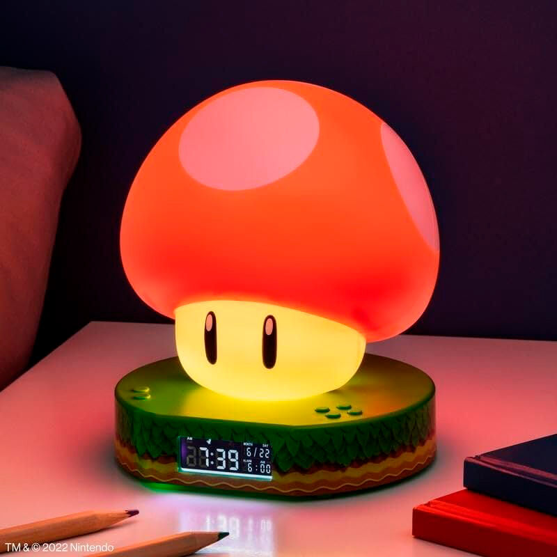 Super Mario despertador con luz Super Mushroom