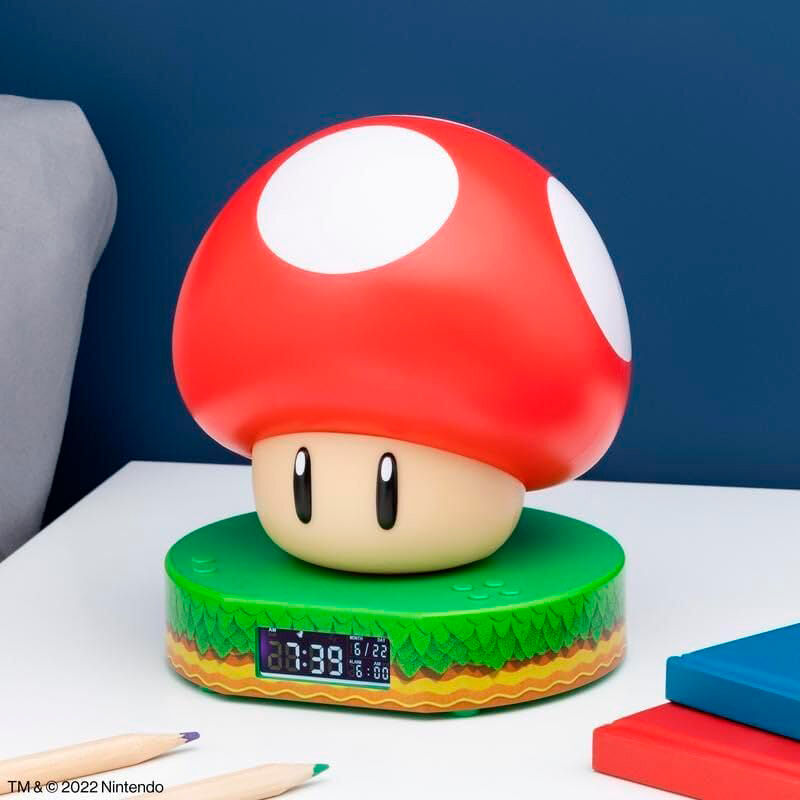 Super Mario despertador con luz Super Mushroom