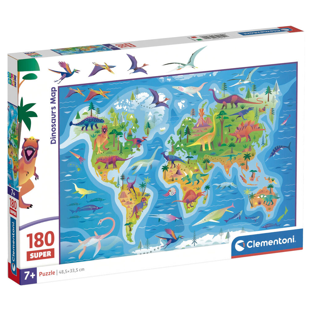 Puzzle super Mapa Dinosaurios 180pzs Frikytopia