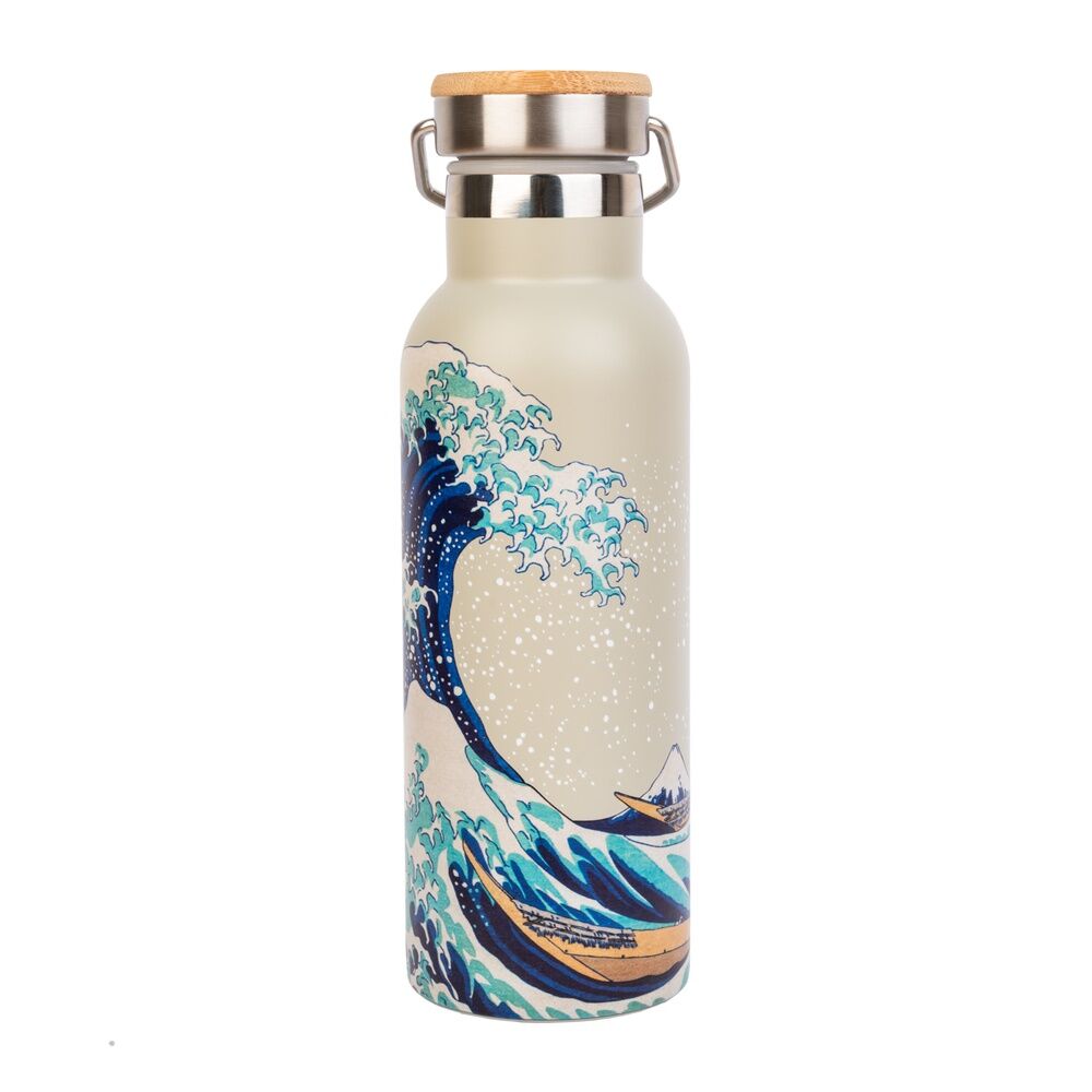 Botella acero inoxidable La Gran Ola de Kanagawa Hokusai 500ml Frikytopia