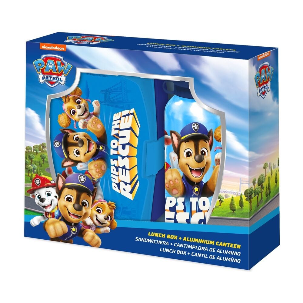 Cantimplora aluminio + sandwichera Patrulla Canina Paw Patrol 500ml Frikytopia