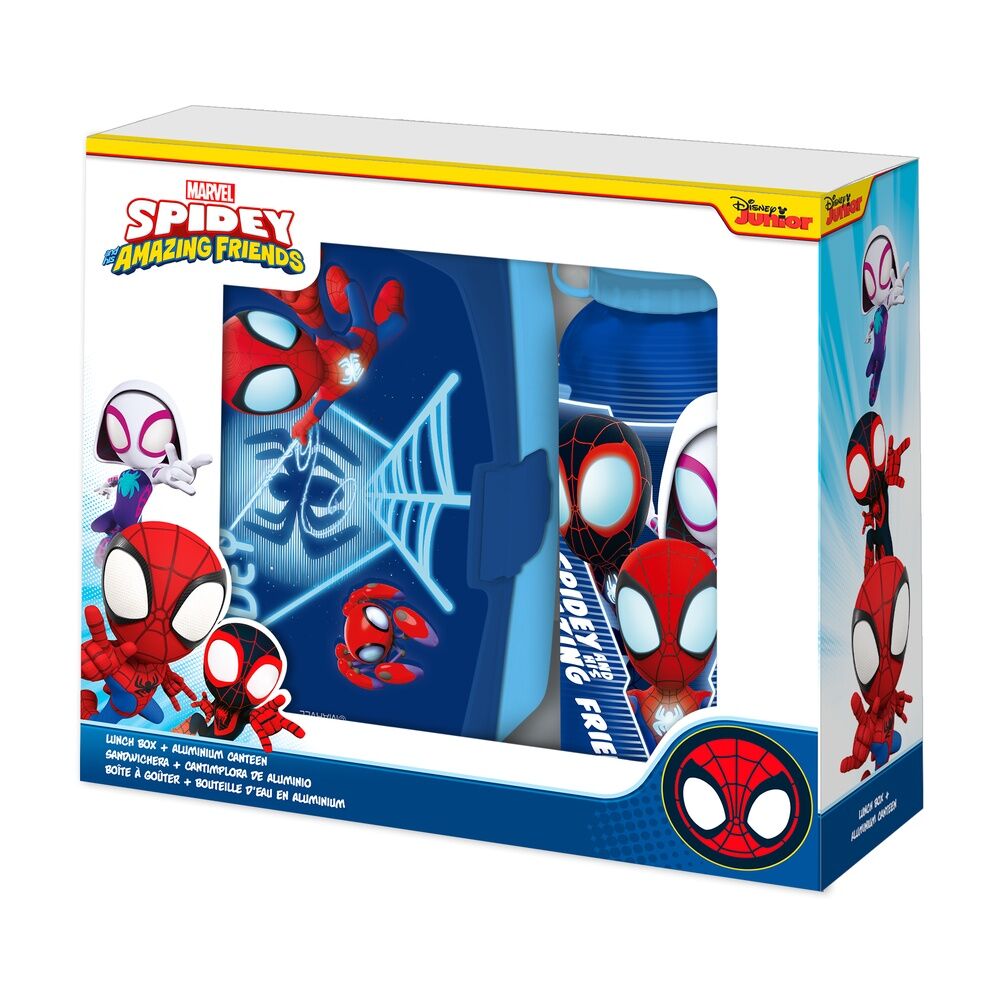 Cantimplora aluminio + sandwichera Spidey the Amazing Friends Marvel 500ml Frikytopia