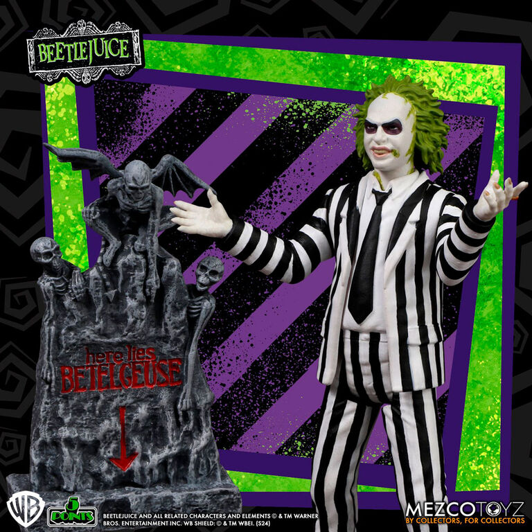 Figura mezco toyz beetlejuice 5 points beetlejuice striped suite 9.5cm