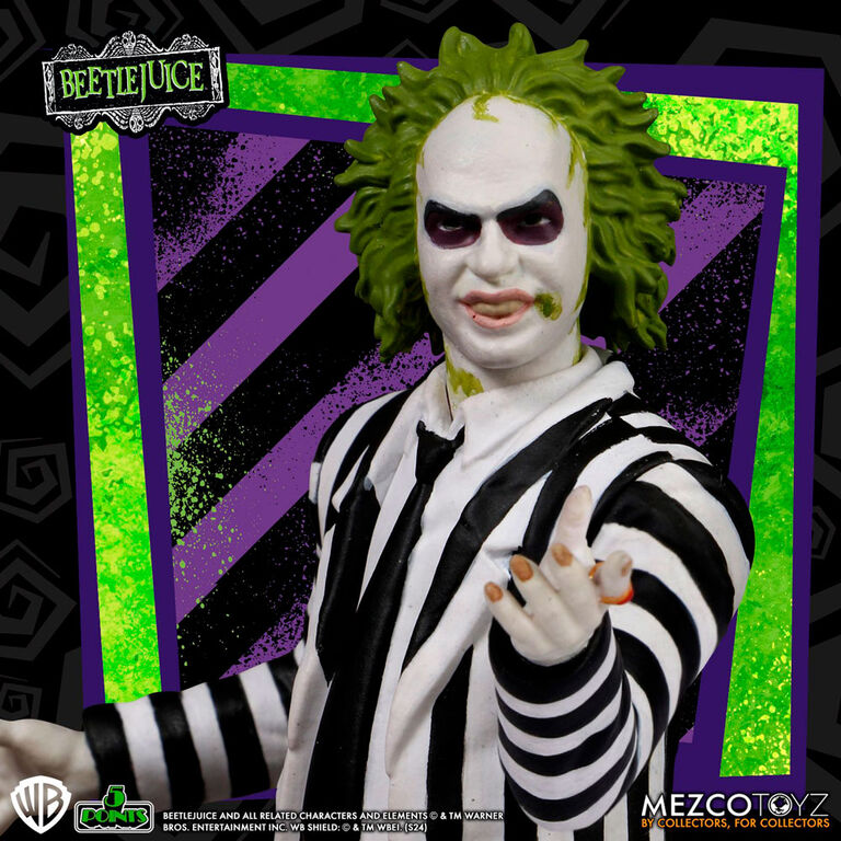 Figura mezco toyz beetlejuice 5 points beetlejuice striped suite 9.5cm