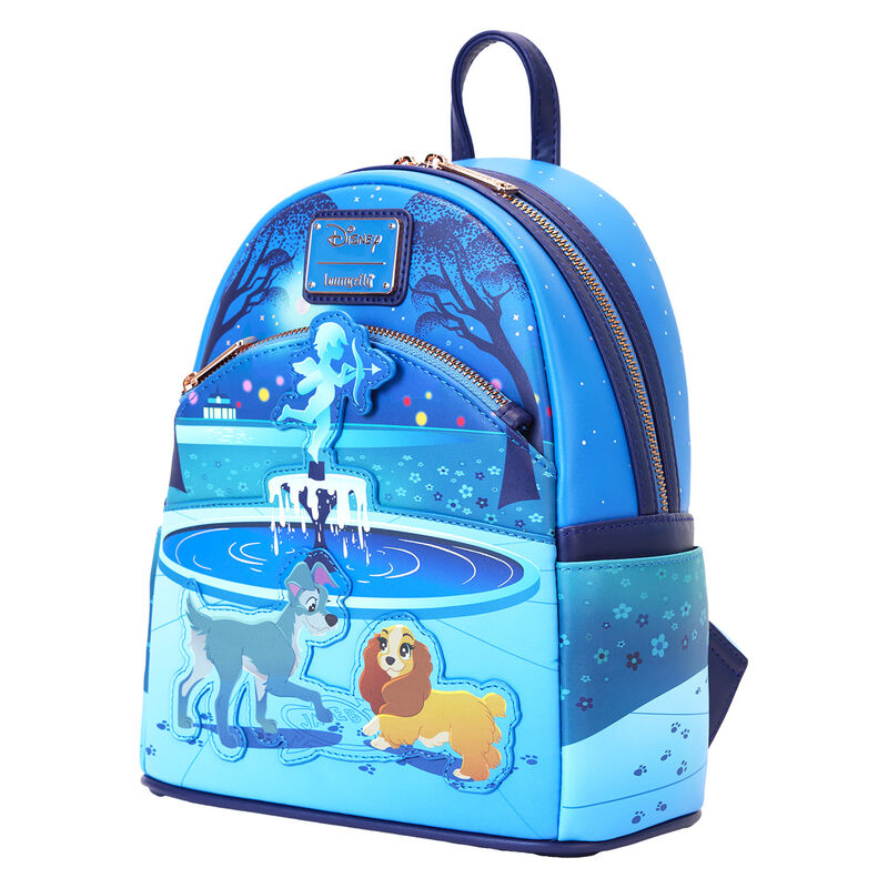 Mochila 70th Anniversary la Dama y el Vagabundo Disney Loungefly 26 cm