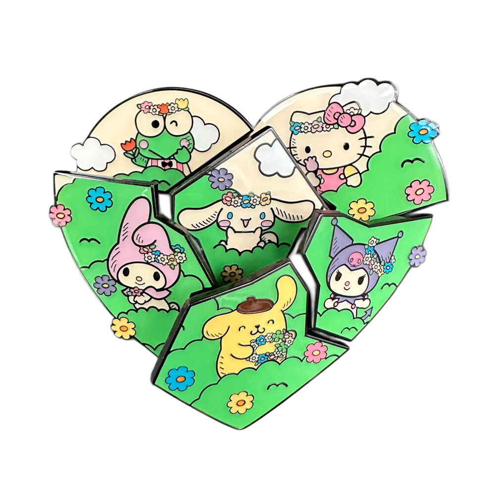 Sanrio by Loungefly Chapas esmaltadas Blind Box Hello Kitty & Friends Flower Crown Puzzle Expositor (12)