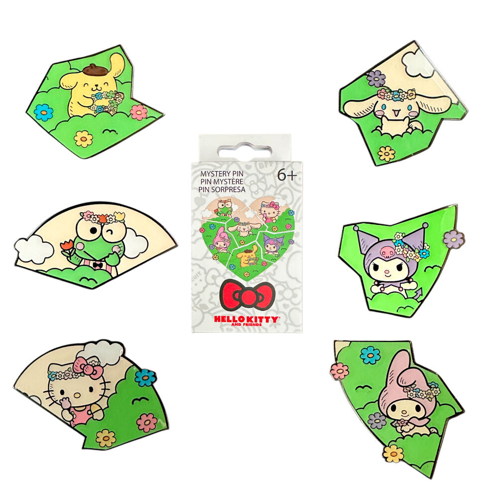 Sanrio by Loungefly Chapas esmaltadas Blind Box Hello Kitty & Friends Flower Crown Puzzle Expositor (12)