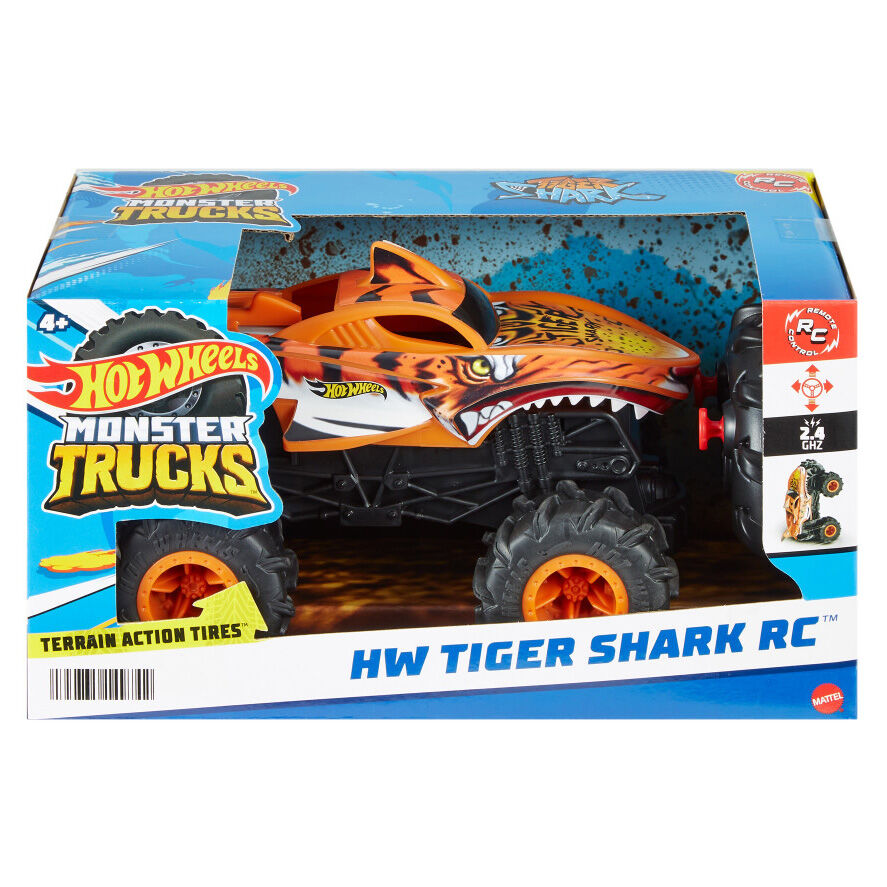 Coche radio control Tiger Shark Monster Trucks Hot Wheels Frikytopia