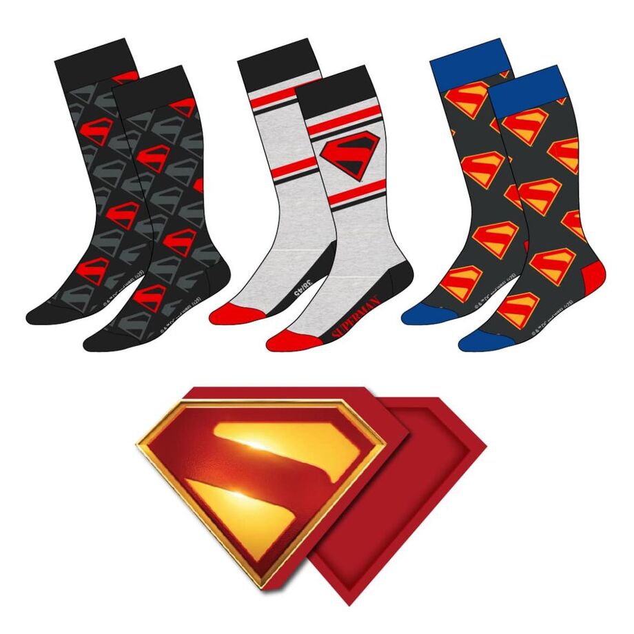 DC Comics Pack de 3 Pares de calcetines Superman 38-45