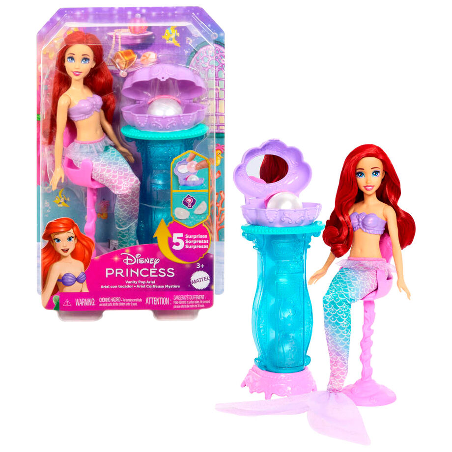 Muñeca Ariel con tocador La Sirenita Princesas Disney Frikytopia