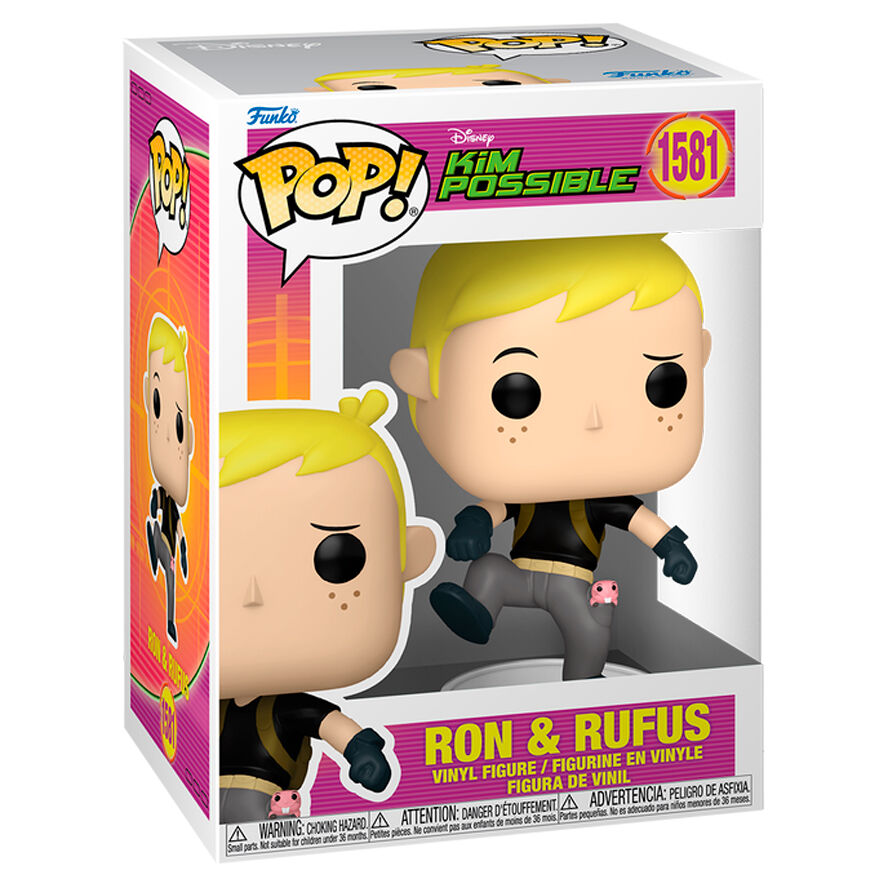 Kim Possible Figura POP! Vinyl Ron w/Rufus 9 cm