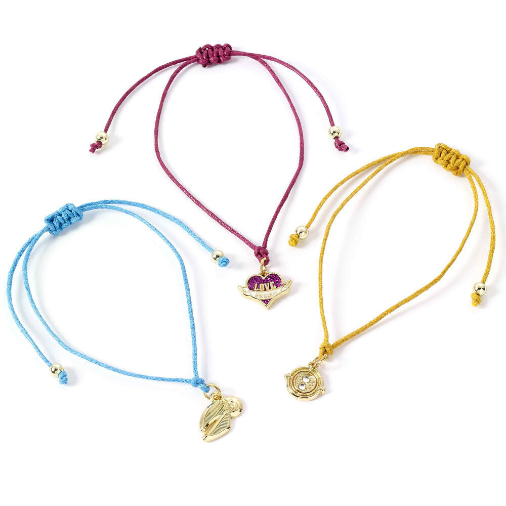 Set 3 pulseras Amistad Snitch Dorada Harry Potter Frikytopia