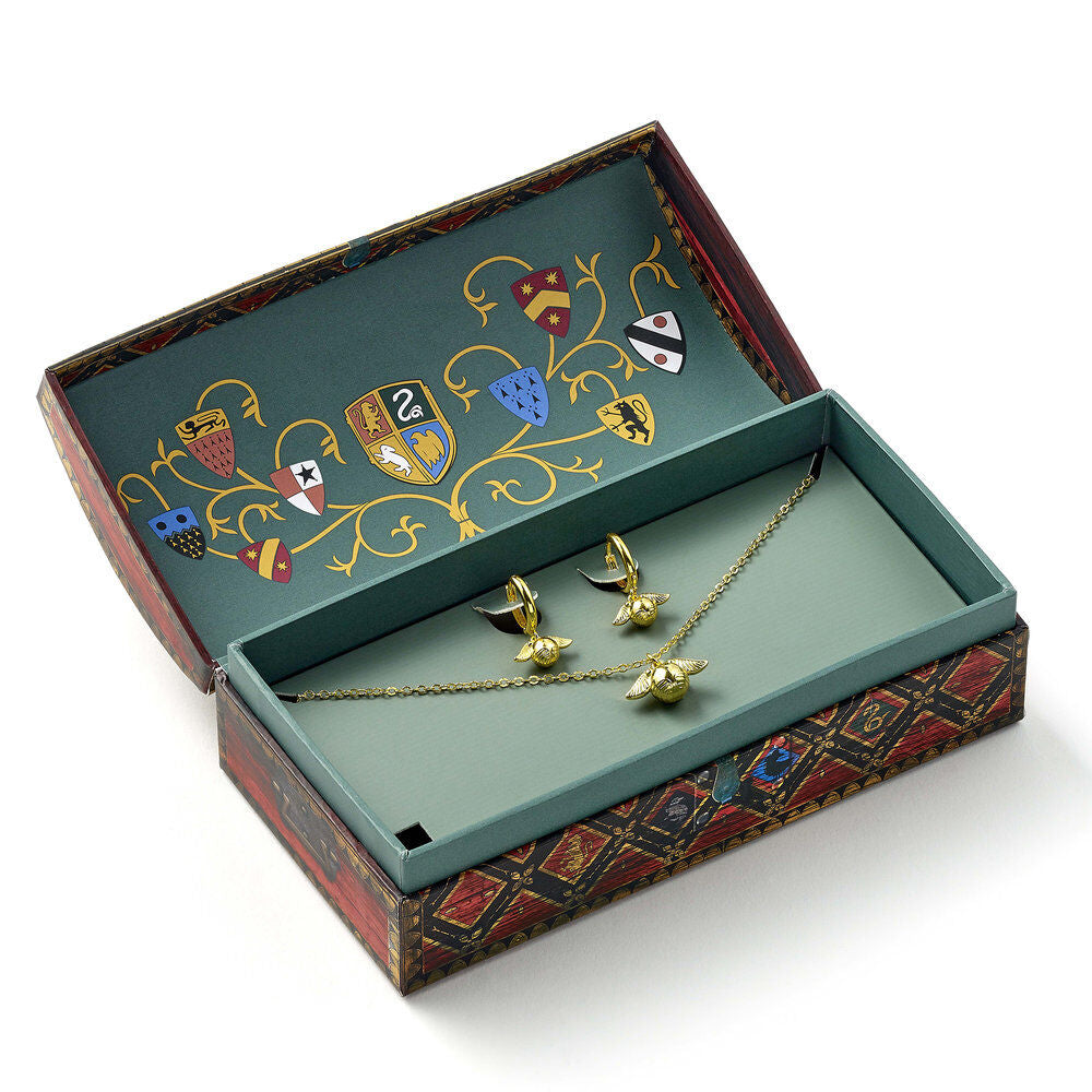 Set Colgante + pendientes Snitch Dorada Harry Potter Frikytopia