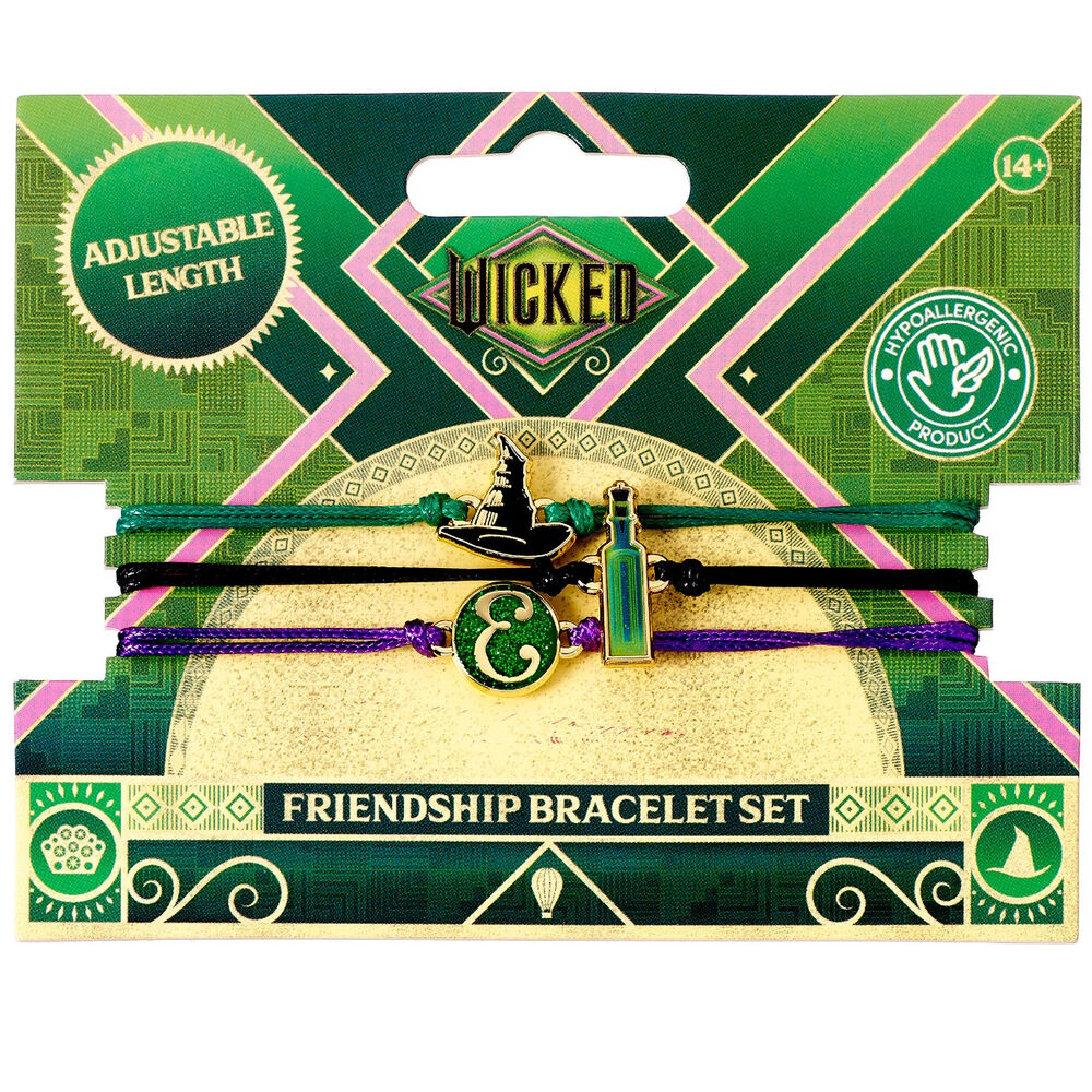 Set 2 pulseras Elphaba Glinda Wicked Frikytopia
