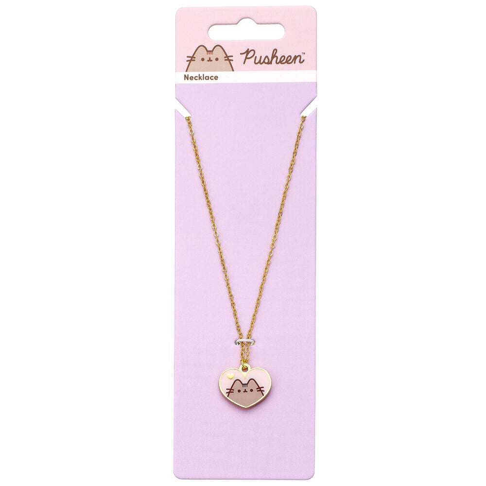 Pusheen Collar con Colgante Pink and Gold Heart