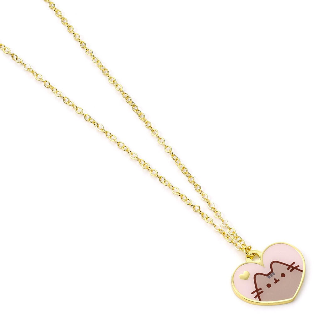Pusheen Collar con Colgante Pink and Gold Heart