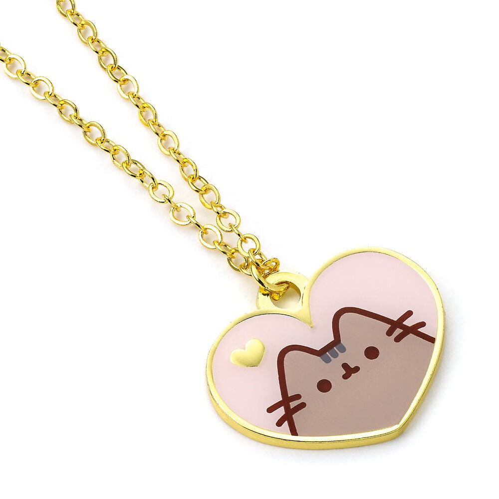 Pusheen Collar con Colgante Pink and Gold Heart