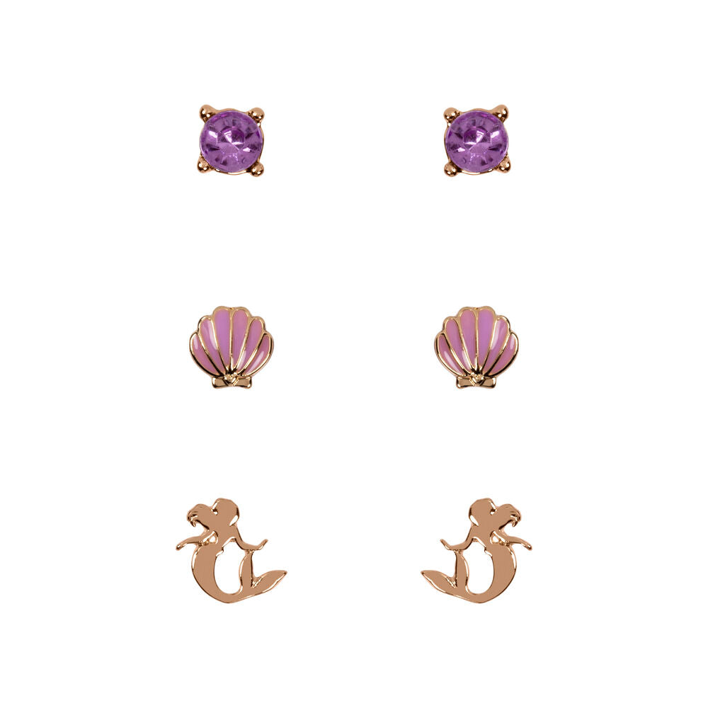 Set 3 Pares de pendientes La Sirenita Disney Frikytopia