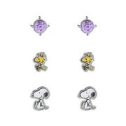 Set 3 Pares de pendientes Snoopy
