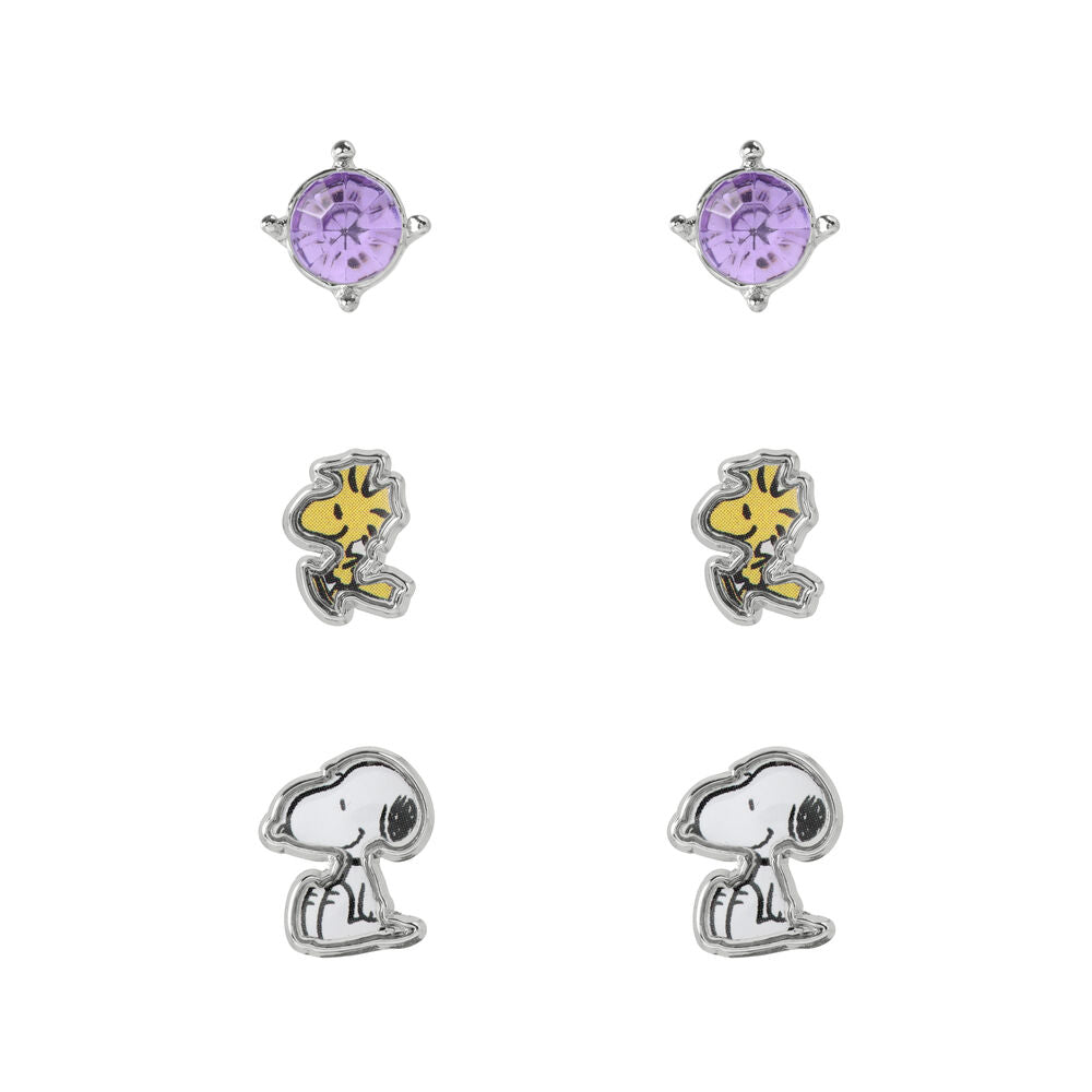 Set 3 Pares de pendientes Snoopy Frikytopia