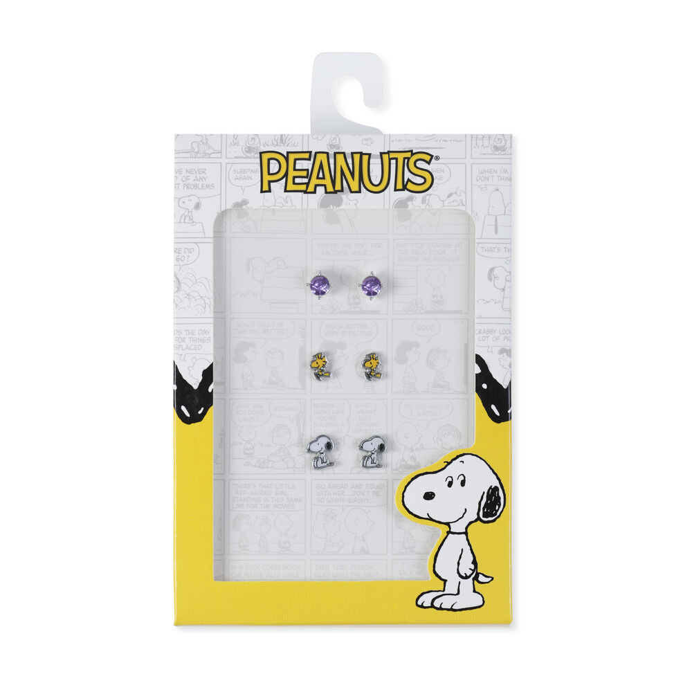 Set 3 Pares de pendientes Snoopy