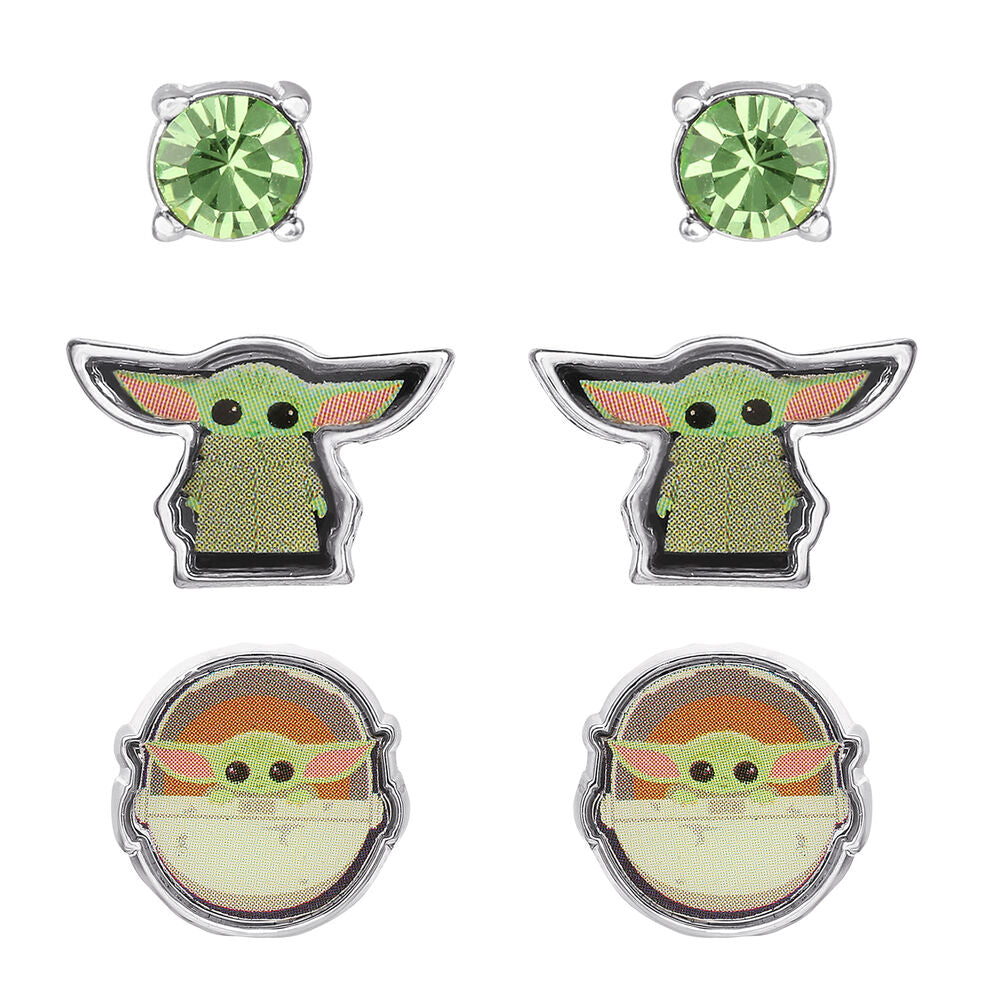 Set 3 Pares de pendientes Baby Yoda Star Wars Frikytopia