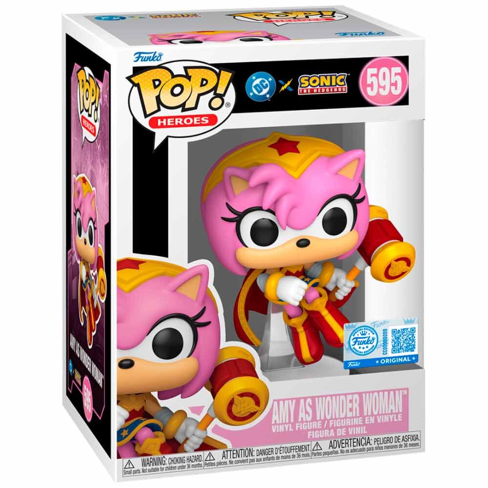 DC x Sonic the Hedgehog POP! Heroes Vinyl Figura Amy as Wonder Woman 9 cm