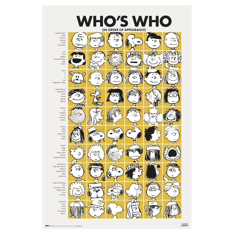 Poster Quien es Quien Snoopy Frikytopia