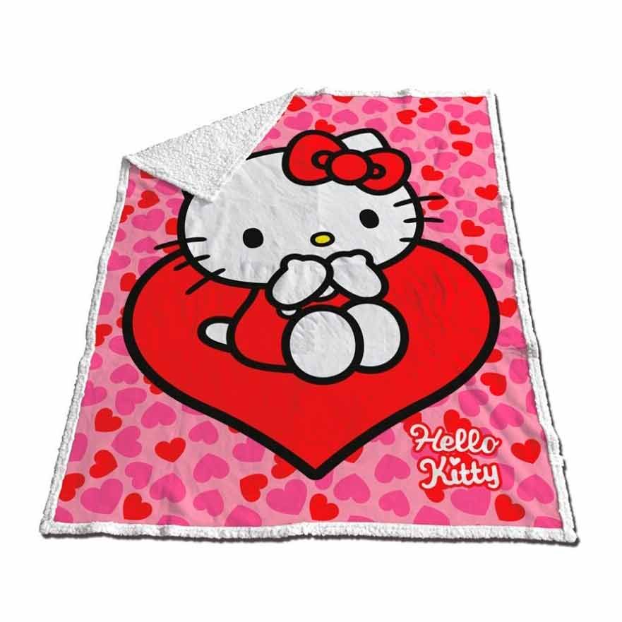 Manta coralina sherpa Hello Kitty 120x150cm Frikytopia