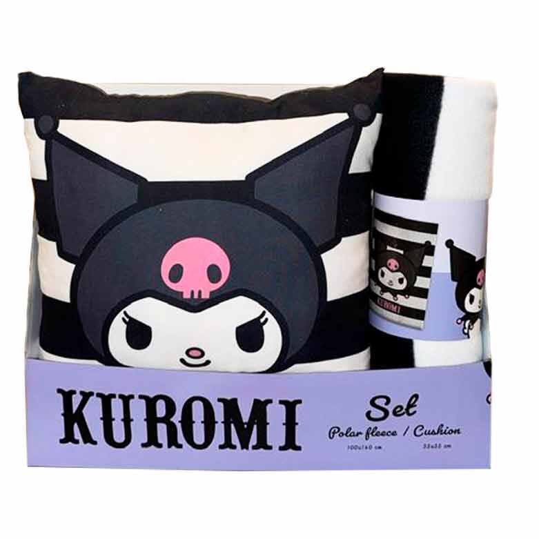 Set manta polar + cojin Kuromi Hello Kitty Frikytopia