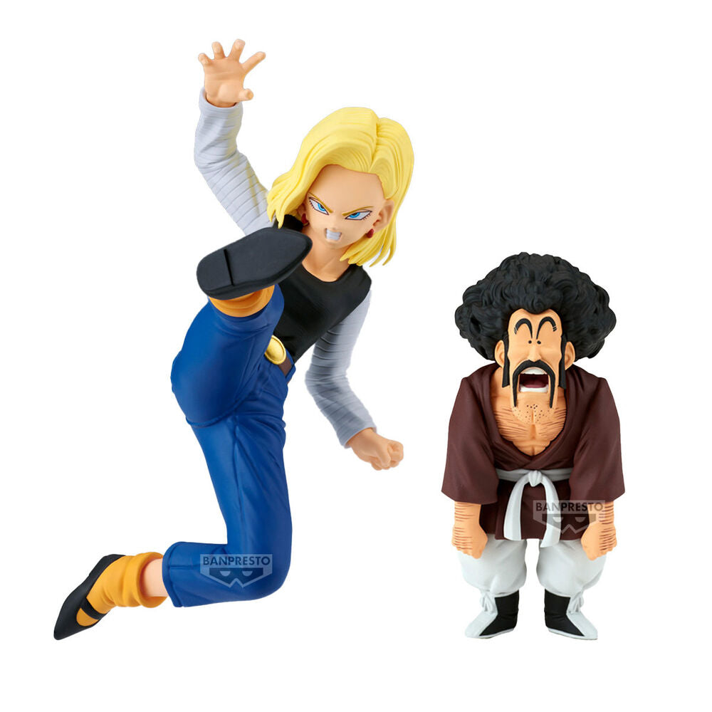 Set 2 figures Android 18 & Mr. Satan Match Makers Dragon Ball Z 11-8cm Frikytopia