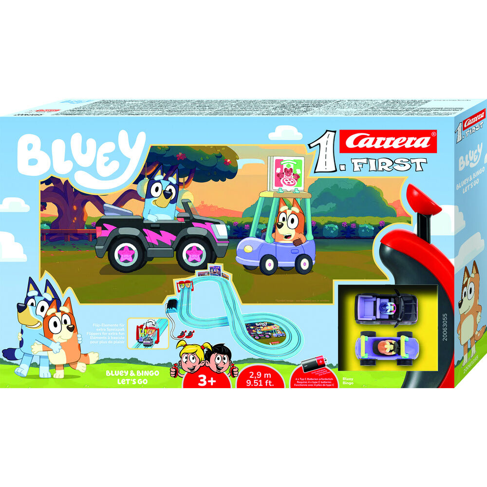 Circuito carreras Bluey & Bingo Let's Go Bluey Frikytopia