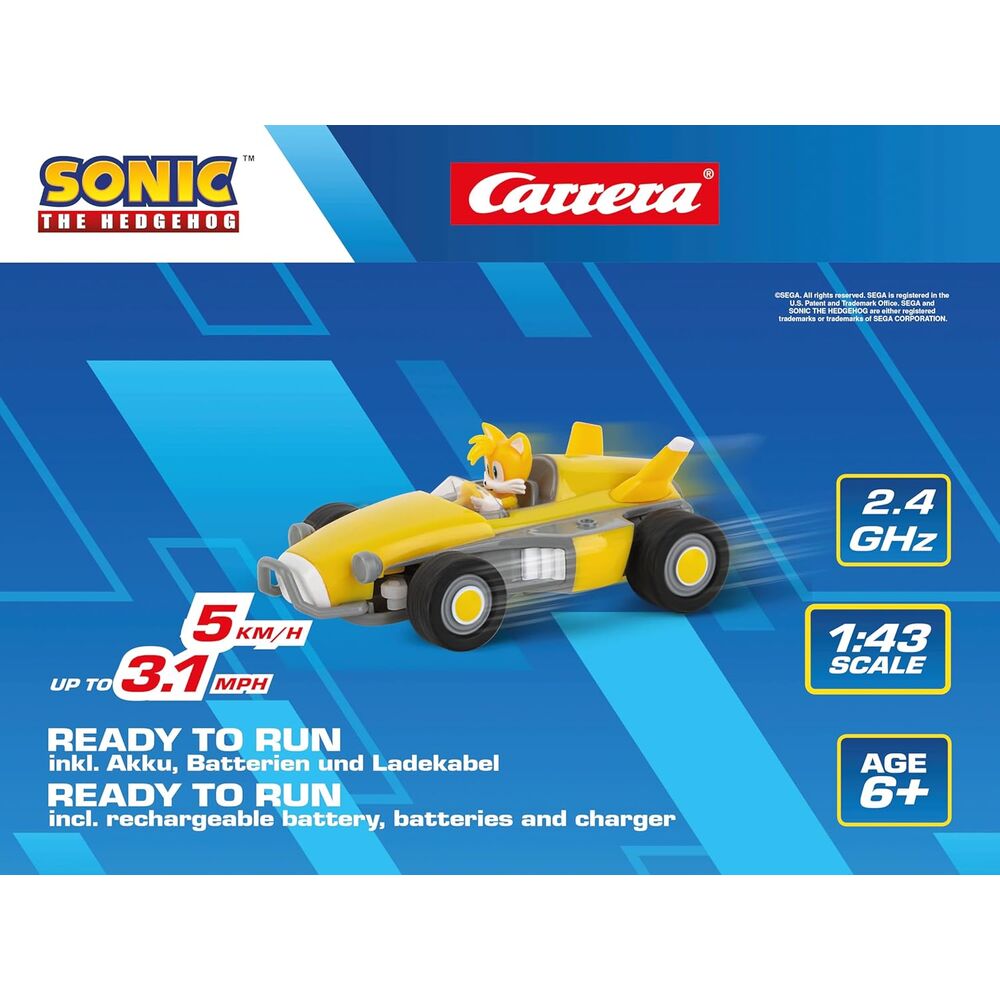 Sonic the Hedgehog coche teledirigido RC 1/43 2,4 GHz Mini Tails