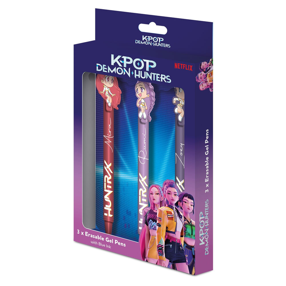 KPop Demon Hunters Pack de 3 Bolígrafos de gel Erasable