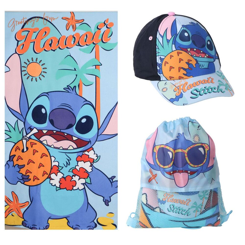 Set toalla + saco + gorra Stitch Disney Frikytopia