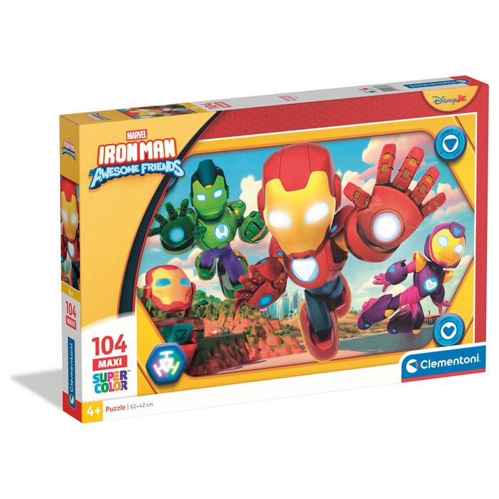 Puzzle Maxi Iron Man y Su Superequipo Marvel 104pzs Frikytopia