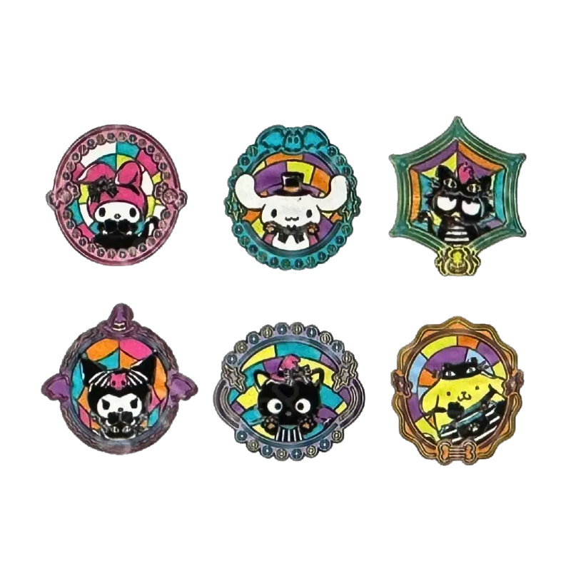 Sanrio by Loungefly Chapas esmaltadas Blind Box Hello Kitty and Friends Halloween Stained Glass Expositor (12)