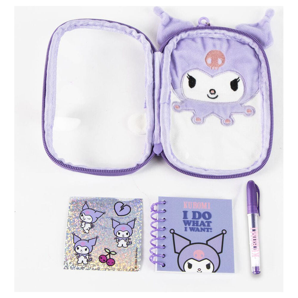 Sanrio Set de Papelería de Peluche Kuromi