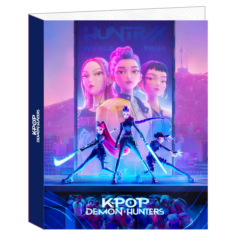 Carpeta Kpop Demon Hunters 4 anillas Frikytopia
