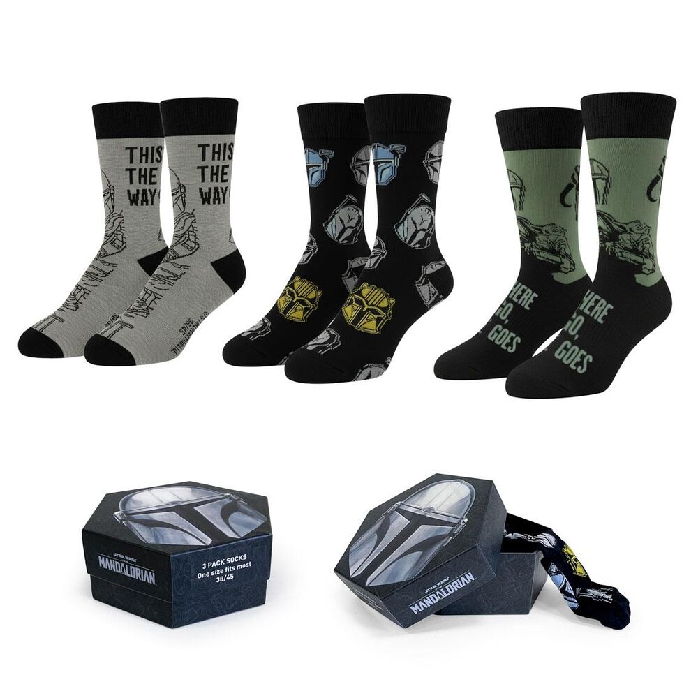 Star Wars: The Mandalorian Pack de 3 Pares de calcetines Mandalorian 38-45